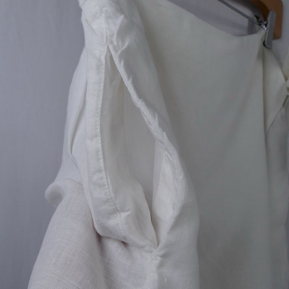 Christian Siriano NY 100% Coastal Linen Skort Women’s L White Bow Elastic Waist - Picture 5 of 5
